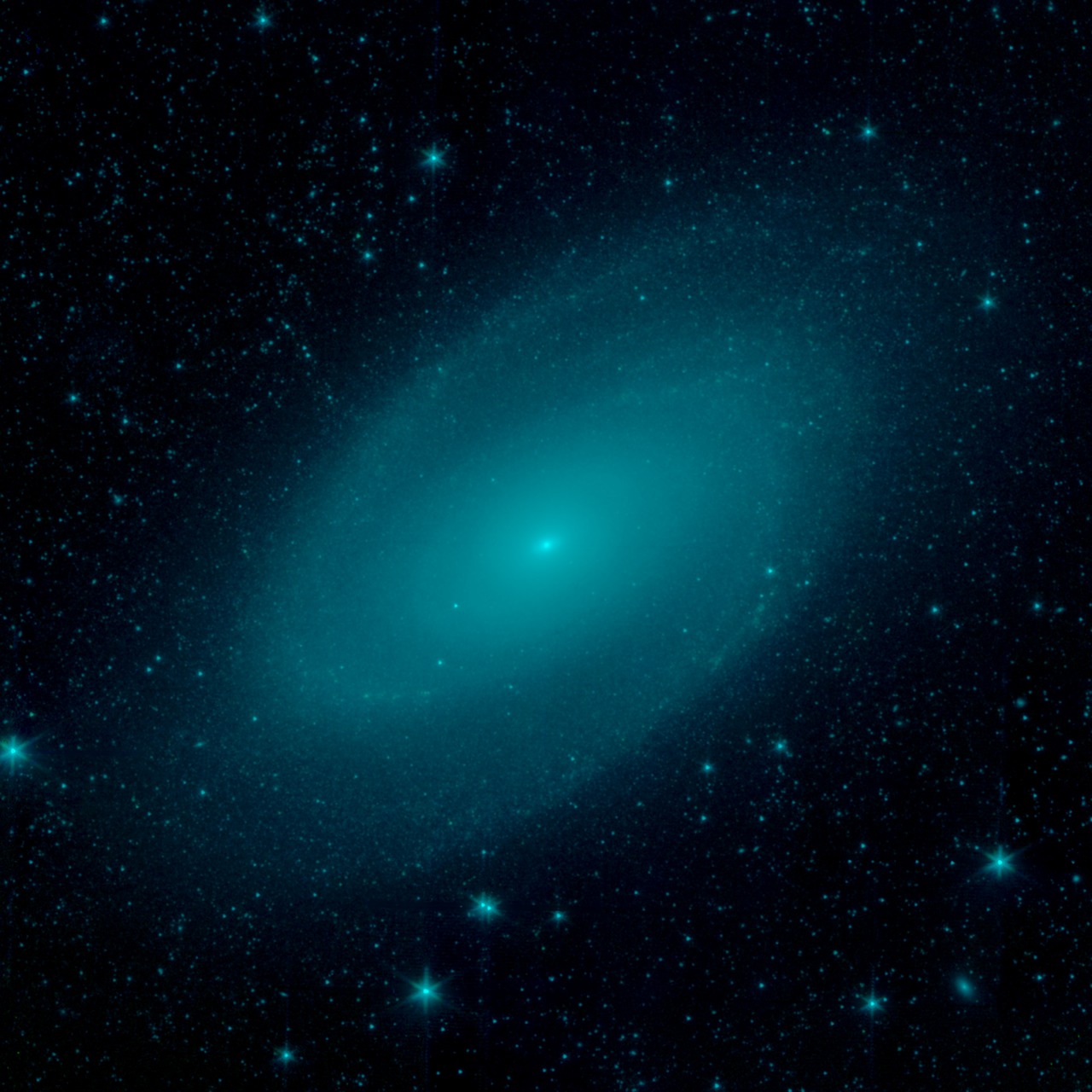 Close crop of spiral galaxy M81 highlighting core and inner structure.